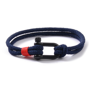 Pulseras deportivas para hombre de acero inoxidable con hebilla en forma de U y cuerda milanesa en contraste, estilo supervivencia, las más vendidas. - Product Image 6