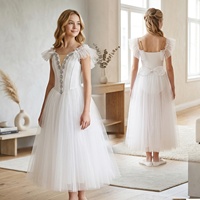 Robe de ballet romantique S0120, robe longue en tulle blanche ornée de strass avec nœud au dos pour spectacle de ballet OEM ODM