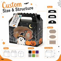 Kreatives Design Tragbare Umweltfreundliche Recycelbare Halloween-Süßigkeitenbox mit Griff Speziell Geformte Karton-Geschenkbox für Partyfavors