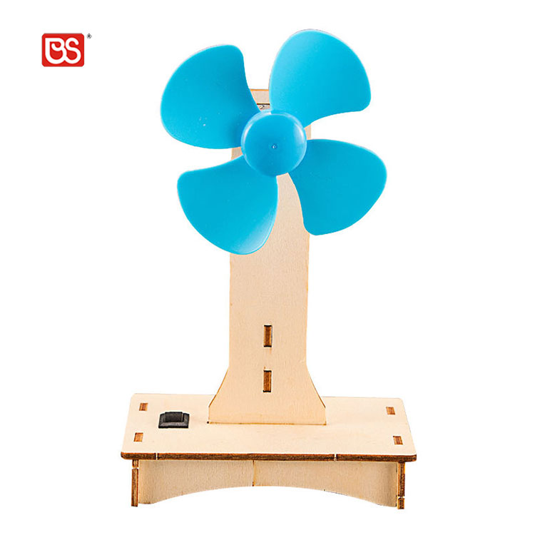 BS обучающая Сборка Diy Stem мини электрический Деревянный Ручной Веер Набор для физических экспериментов другая игрушка с 2 * AA