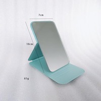 Miroir cosmétique LED double face en acier inoxydable ABS pliable de haute valeur portable pour les étudiants et le maquillage en déplacement