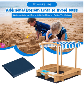 Boîte <span class=keywords><strong>à</strong></span> <span class=keywords><strong>sable</strong></span> de jeu en plein air, table <span class=keywords><strong>à</strong></span> <span class=keywords><strong>sable</strong></span> pour enfants, <span class=keywords><strong>bac</strong></span> <span class=keywords><strong>à</strong></span> <span class=keywords><strong>sable</strong></span> en bois avec auvent rayé - Product Image 6