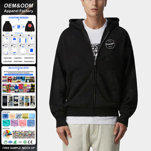 Fabricante de Sudaderas con Cremallera Completa Personalizadas, Ecológicas, para Primavera, Ropa Casual Urbana, Diseño de Bordado Personalizado, Algodón Grueso de 380 g/m² - Product Image 1