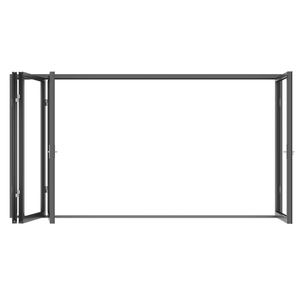 आधुनिक यूरोपीय और अमेरिकी फोल्डेबल शैली मानक ग्लास विंडप्रूफ चल सिस्टम फ्रेम द्वि तह दरवाजे - Product Image 4