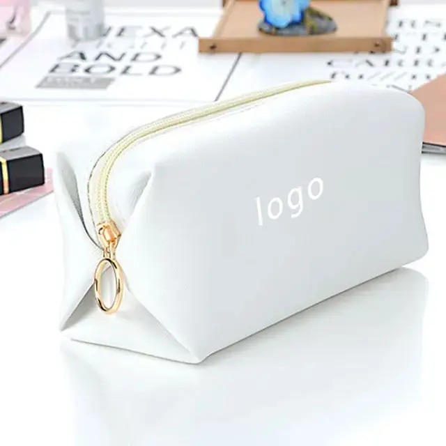 2022 Hot Sale Custom Logo Travel Cosmetic Bag Waterproof Beauty Toiletry Pouch Pu Leather Make Up Bag For Lady
