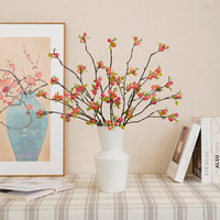 AL-5955 ZUOYI Foam Pink warna buatan Apple Cina Pastoral Retro rumah buah beri untuk dekorasi bunga