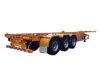 Semi-remorque plateau squelette porte-conteneurs 3 essieux 40-60 tonnes pour transport lourd, fabriquée en Chine