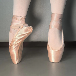 Giày <span class=keywords><strong>Pointe</strong></span> <span class=keywords><strong>Ballet</strong></span> chất lượng cao dành cho nữ, đế da thật, chất liệu cotton satin lụa, vải canvas màu champagne, hiệu suất tối ưu - Product Image 1