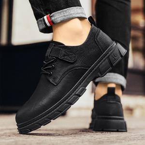 High-quality Fashionable Mesh Retro Breathable <b>Lightweight</b> <b>Waterproof</b> Upper Flat-bottom Wedding Business Formal Men's <b>Shoes</b> - Product Image 4