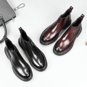 Chaussures en cuir de luxe pour hommes, à bout carré, rehaussantes, pour affaires, en cuir de vachette de haute qualité, faites à la main, décontractées, pour l'automne - Product Image 5