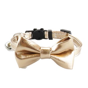 Elegant Solid PU Cat Collars with Bowknot and <b>Bell</b> Adjustable Buckle Design for Small Cats All Seasons Fashion Style - Product Image 3