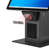 Kios layar sentuh dalam ruangan Supermarket dengan pembaca kode batang fungsi SDK Terminal pemesanan pembayaran swalayan