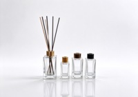 Flacon diffuseur en verre transparent carré de qualité supérieure, 45ml 50ml 80ml 100ml, conteneur vide pour parfum et huile aromatique pour la maison