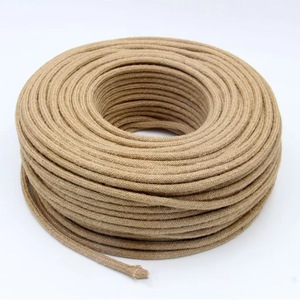 Cable eléctrico redondo flexible cubierto de <span class=keywords><strong>tela</strong></span> de yute cuerda de cáñamo 0,75 tejido de 2 núcleos 3 núcleos Vintage al por mayor para luces colgantes de bricolaje - Product Image 2