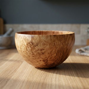 BS INTERNATIONAL Tazón para Servir Ligero Hecho a Mano de Madera de Acacia Pulida Estilo Japonés Vintage Ecológico Modelo NA210 - Product Image 1