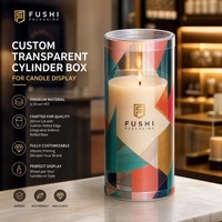 Boîte ronde en plastique transparent pour l'affichage des bougies avec couvercle, emballage en cylindre PET, vente en gros