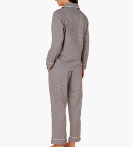 <span class=keywords><strong>Ensemble</strong></span> <span class=keywords><strong>de</strong></span> pyjama pour femmes, 2 pièces, manches longues, boutonné, taille élastique, vêtements <span class=keywords><strong>de</strong></span> détente, vêtements <span class=keywords><strong>de</strong></span> nuit, vêtements <span class=keywords><strong>de</strong></span> printemps, pyjama à carreaux avec logo sur le devant - Product Image 3