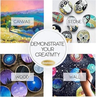 Ensemble de peinture acrylique non toxique de 36 couleurs, flacons de 2 oz/60 ml, avec pinceaux et palette pour peindre sur toile, pierres, céramique, bois