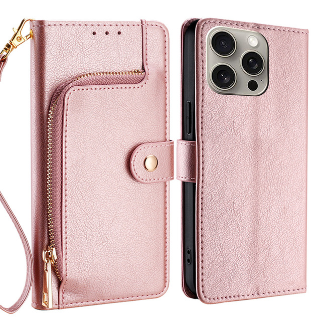 Luxury Leather Phone Case for Samsung S24 Ultra S23 Plus Wristband Leather PU TPU Cell Phone Case 15 Plus 14 13 12 11 Pro Max