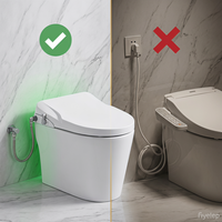 Siège de bidet à eau ambiant en plastique PP, autonettoyant, double buse, en forme de U, moderne, pour l'hygiène personnelle, design ultra-mince, avec couvercle
