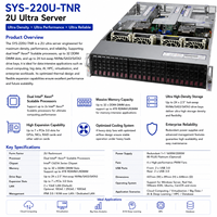 Serveur Ultra 2U Supermicro SYS-220U-TNR, double processeur Intel Xeon, 24 baies NVMe SAS SATA DDR4 PCIe 4.0 GPU HPC, serveur de centre de données d'entreprise