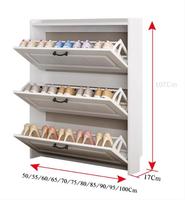AILICHEN Armoire à chaussures moderne en bois Économique Flip Bucket Porte-chaussures d'entrée Gain de place Maison Porte Rangement pour Salon MDF