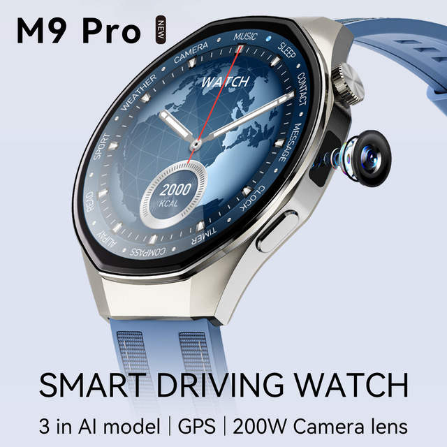 M9 Pro Smart Watch with GPS Camera Chat GPT AI Translator 1GB Memory NFC Compass 3ATM Waterproof M9 Smartwatch for Men