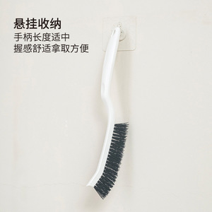 Multi Functional Stiff Bristled Crevice Cleaning Brush White Nylon Plastic Household Cleaning Tool For Toilets Bathrooms Kitchen - Product Image 1