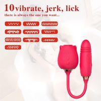2-in-1 Erwachsenen-Sexspielzeug G-Punkt Klitoris-Saugstimulator Vibrator Teleskopischer Vibrationsdildo USB-Aufladbar Wasserdicht für