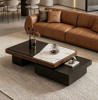 Table basse simple et durable pour salon, avec tiroirs, style moderne minimaliste, table centrale pour la maison