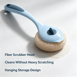 <b>Long</b> <b>Handle</b> Dish Brush PP Fiber Pot Scrubber Handheld Kitchen Cleaning Brush with Replaceable <b>Sponge</b> Head - Product Image 3
