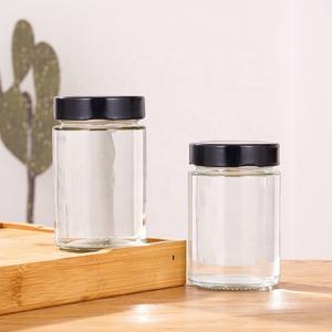 Glasbehälter mit Metall deckel Weithals Glas mit gerader Seite für Honig gurken marmelade Obst Erdnüsse Butter Lebensmittel lagerung - Product Image 1