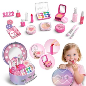 Kit <span class=keywords><strong>de</strong></span> <span class=keywords><strong>maquillage</strong></span> pour enfants, fards à paupières en plastique rose, non tachants, pour <span class=keywords><strong>jeux</strong></span> <span class=keywords><strong>de</strong></span> rôle <span class=keywords><strong>de</strong></span> <span class=keywords><strong>princesse</strong></span>, jouets pour filles - Product Image 1