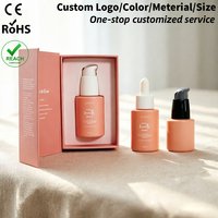 Faible MOQ – Flacons pompe cylindriques en verre vides de 20 ml, 30 ml, 40 ml, 50 ml pour lotion, sérum, crème, fond de teint, avec boîte d'emballage cosmétique