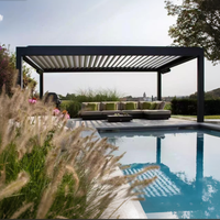 Pergola à persiennes en aluminium blanc pour extérieur, auvent rétractable électrique, kit de support de terrasse de jardin étanche, pavillon d'un côté