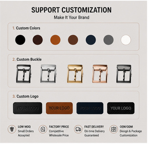 Ceinture Classique Réversible Personnalisable pour Homme, Ensemble de Ceintures Formelles avec Boucle Noire Mate - Product Image 5