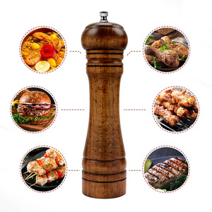 <span class=keywords><strong>Moulin</strong></span> à sel et à <span class=keywords><strong>poivre</strong></span> écologique à <span class=keywords><strong>manivelle</strong></span> pour restaurant, en bois de caoutchouc et acrylique, fonctionnement par bouton rotatif - Product Image 4