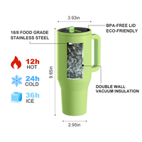 Gobelet isotherme Yeway Ultimate 40oz pour le voyage avec paille détachable, 10 couleurs uniques en stock, maintien de la chaleur pendant 12h, prêt à être expédié