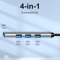 Hub Desktop Multifungsi 4-in-1, Splitter Dual Head USB3.0, Adaptor Type-C, Docking Station untuk Laptop & Ponsel PC