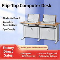 Bureau d'ordinateur escamotable, table de formation, bureau simple et double pour étudiants, pour salle de classe et laboratoire informatique, table d'ordinateur rabattable