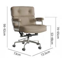 Nouvelle chaise de bureau ergonomique nordique, chaise de bureau en cuir rétro, réglage de la hauteur confortable, chaise de direction pour la maison et l'étude