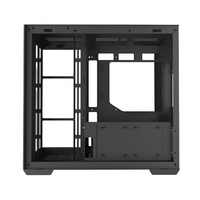 Boîtier PC Gamer Moderne pour Aquarium, Noir, SPCC, Tour Moyenne ATX, Châssis de Bureau en Alliage d'Aluminium avec Verre Trempé de 3,0 mm