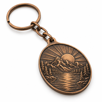 Porte-clés personnalisé avec emblème en relief paysage coucher de soleil, logo personnalisable, cadeau promotionnel d'entreprise, fournisseur en gros, fabricant de porte-clés