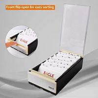 Eagle 818M Transparenter+Schwarzer Kunststoff Visitenkartenhalter mit Clipverschluss (10,8 cm x 20,9 cm x 6,4 cm) Wasserdicht für 600 Karten