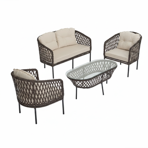 Modern Fashion Metal Carcass <b>Rattan</b> Mini Garden <b>Table</b> Chair Set KUGU HAVAI <b>RATTAN</b> for Hotel Outdoor Furniture - Product Image 2