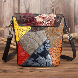 Andong Genuine Cow Leather Retro <b>Messenger</b> Crossbody <b>Bag</b> for <b>Woman</b> Lady Girl Bohemian Ethnic Commute Shoulder Sling <b>Bags</b> Handbag - Product Image 3