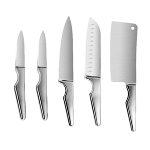 Juego de cuchillos de chef más vendido (5 piezas) - Hecho de acero inoxidable, mango hueco de una sola pieza de acero inoxidable, con soporte para cuchillos, OEM - Product Image 1