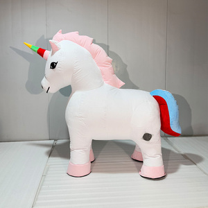 MOQ 1PCS Giant Pony <strong>Horse</strong> Inflatable Cosplay Standing Rainbow Unicorn Cartoon <strong>Mascot</strong> <strong>Costume</strong> for Kids Birthday Party Decorations - Product Image 3