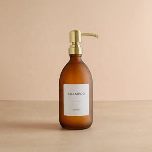 Flacon pulvérisateur à pompe en verre ambré mat <span class=keywords><strong>d</strong></span>'<span class=keywords><strong>apothicaire</strong></span> de 300ml 500ml avec étiquette personnalisée pour cuisine et salle de bain - Product Image 3