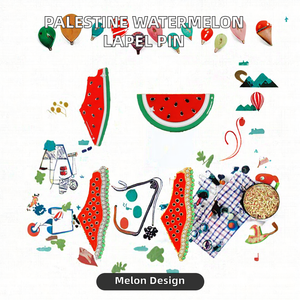 Broche en forme de pastèque du fabricant pour la Journée nationale de soutien à la Palestine, badge de charme, occasion spéciale, épingle à revers palestinienne - Product Image 2